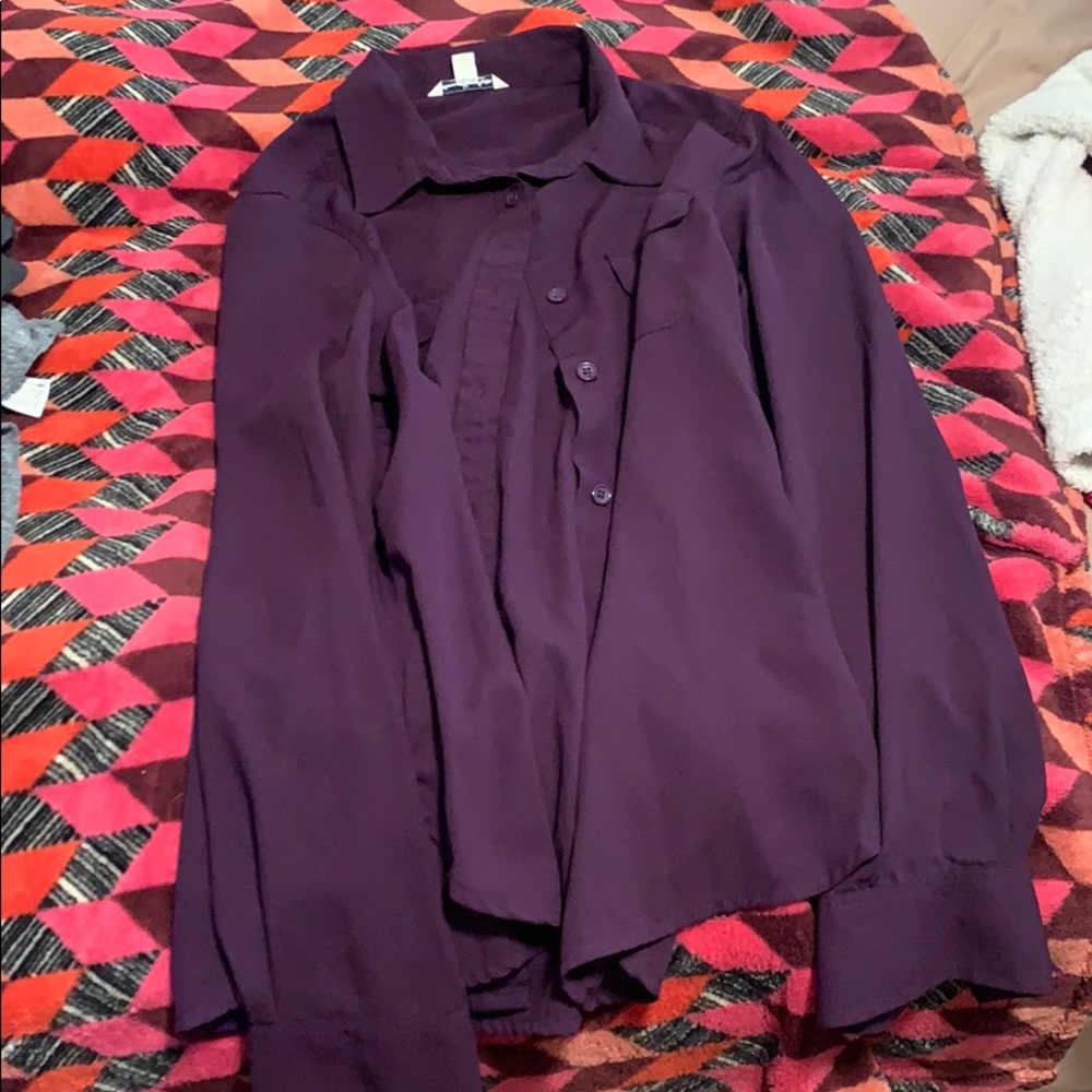 purple blouse button up